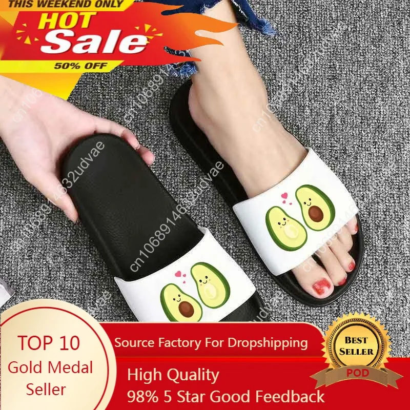 

avocado slippers Women Fashion Summer lovely Cartoon Flip Flops Cartoon Fruit Women Slippers Shoes Woman Sandalias Mujer