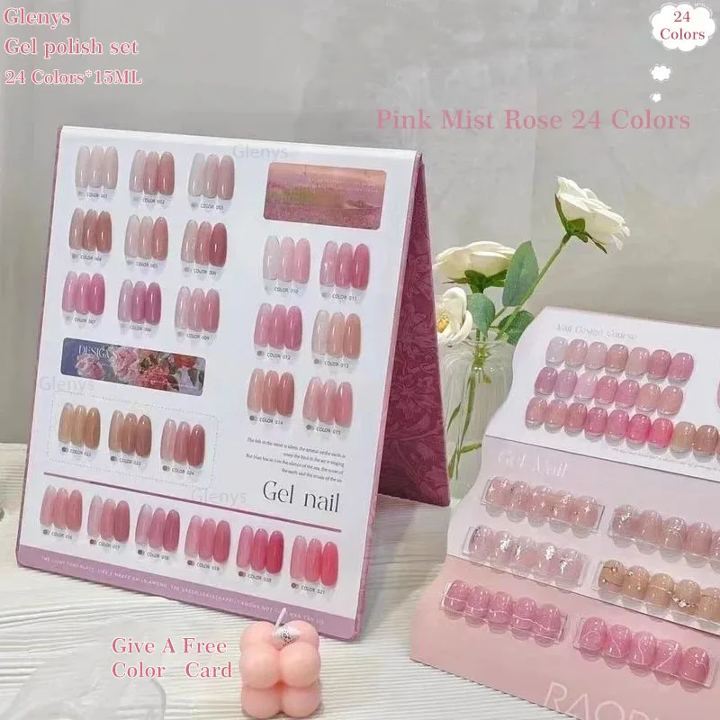 

Glenys24 color powder fog rose nail polish glue powder red crystal through the whole net like super charming nail art varnish