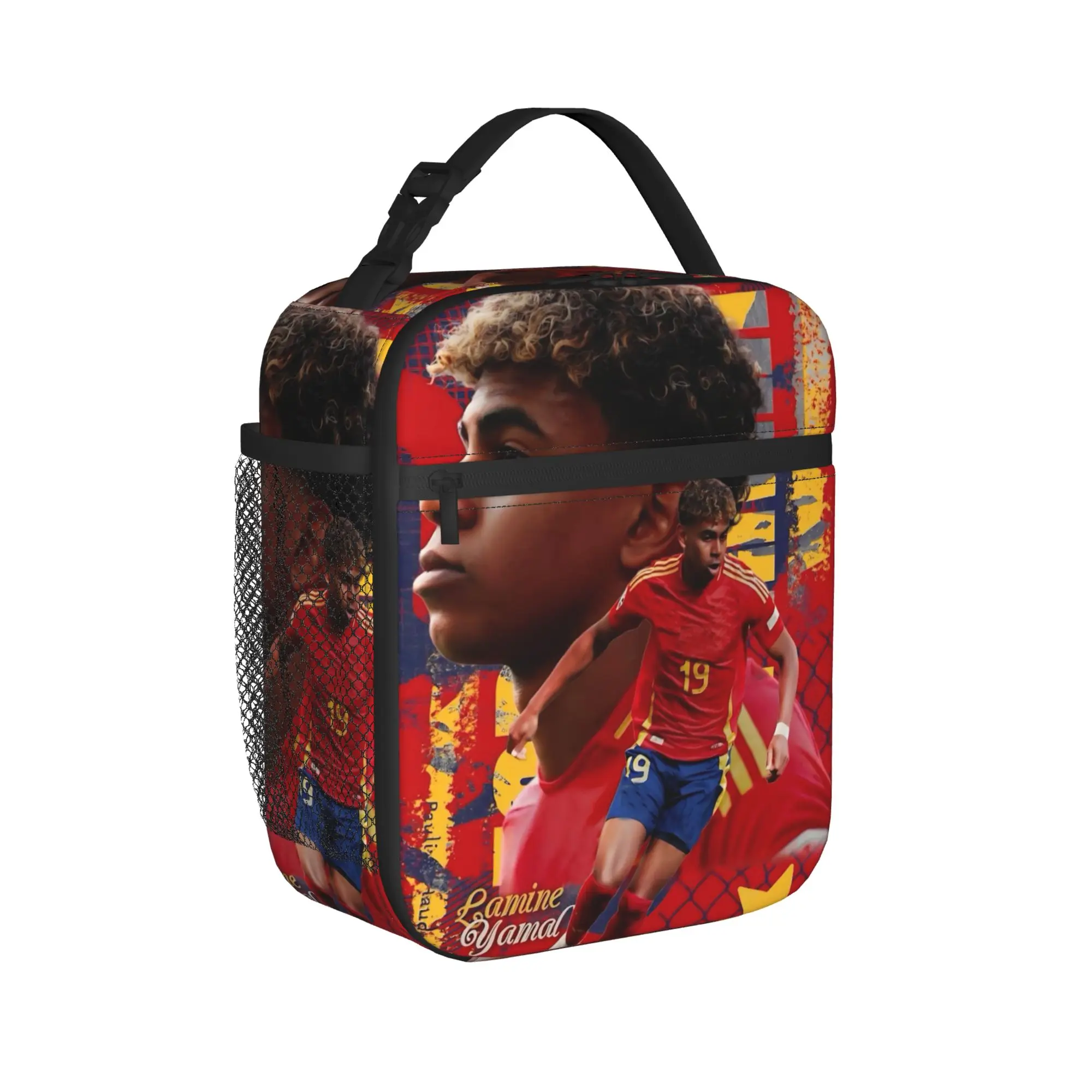 Lamine Y-Yamal Insulated Lunch Bags Number 19 Football Meal Container Cooler Bag Tote Lunch Box School  Picnic Men Women