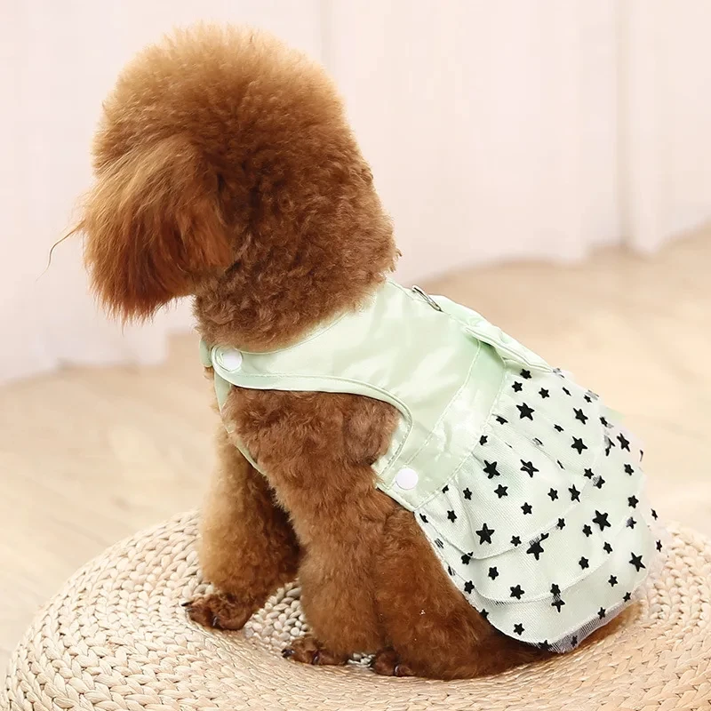 Dog Dresses Spring and Summer Princess Puppy Cat Skirts Star Pattern Teddy Bichon Dog Dress Summer Pet clothes