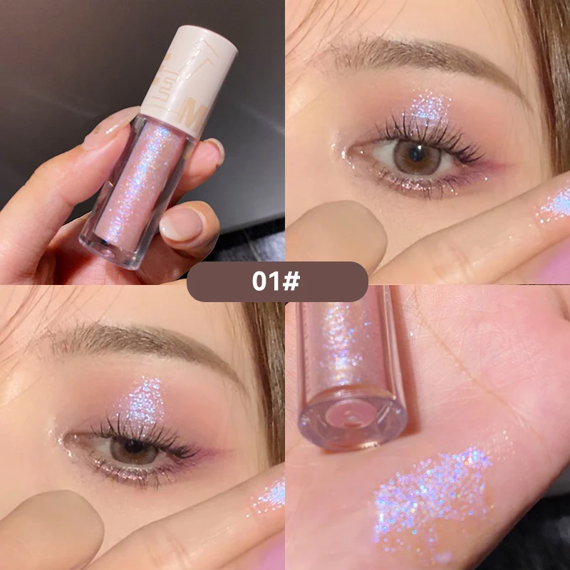 Vloeibare Oogschaduw Fleurt Liggende Zijderupsen Make-Up Hoogtepunt Waterdichte Diamant Glanzende Blijvende Monochrome Glitter Eyeliner Cosmetisch