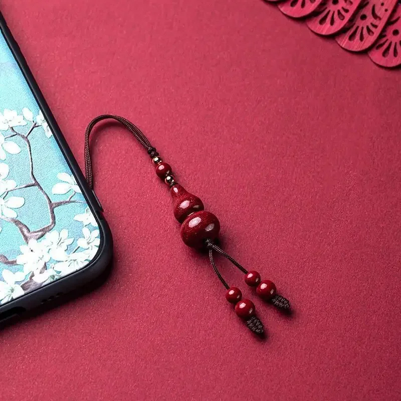 

Purple Gold Sand Cinnabar Fulu Gourd Mobile Phone Chain Pendant Personalized Creative Small Room Decoration Accessories