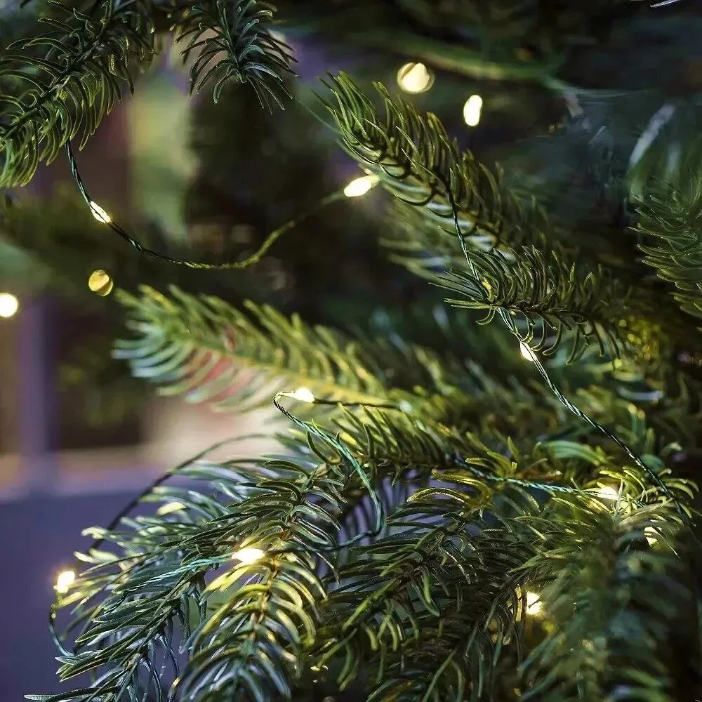 Imagem -06 - Green Wire Led String Lights para Árvore de Natal ao ar Livre Festão de Fadas Ano Novo Rua Festa em Casa Decoração do Casamento 100m