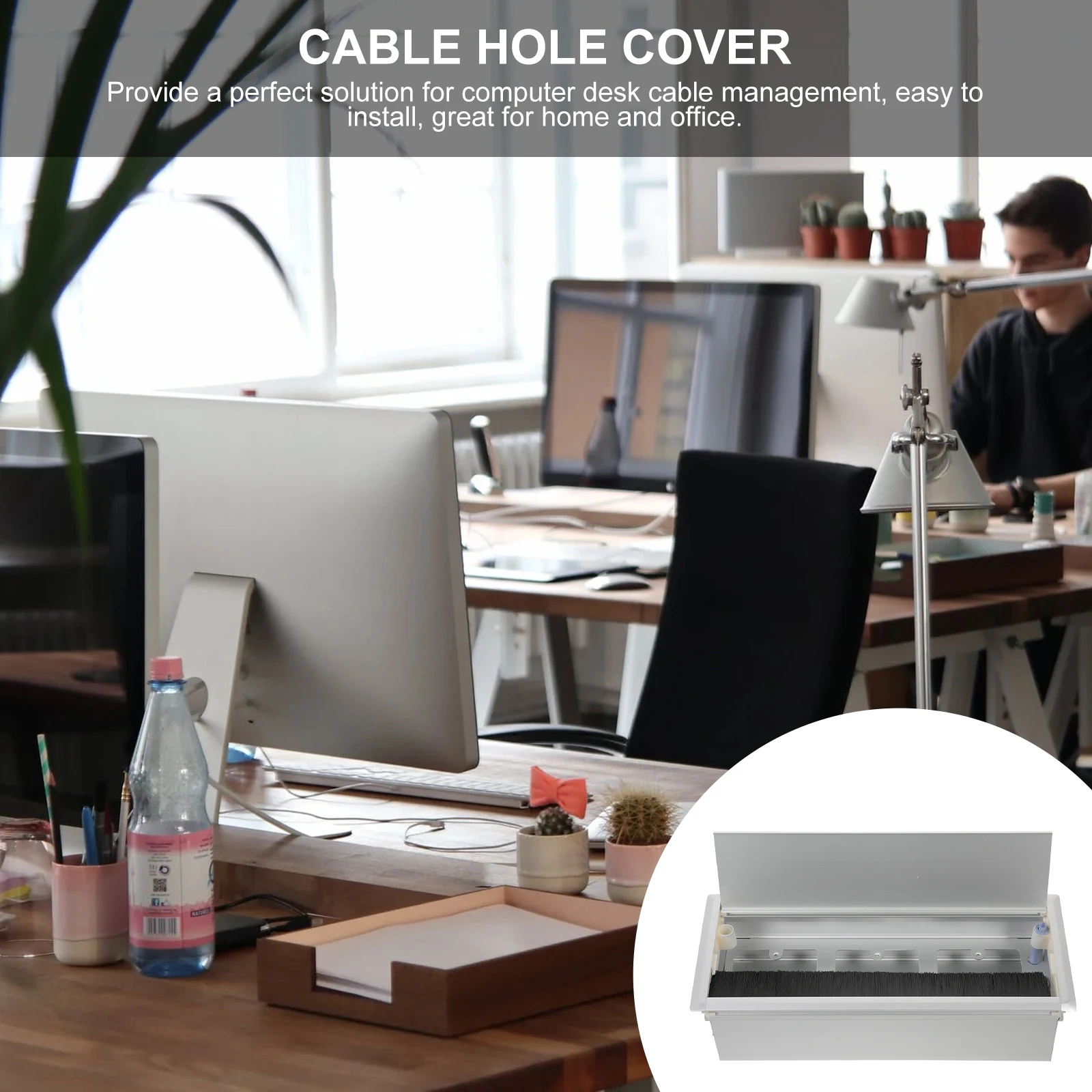 

4 шт., крышка отверстия для шнура кабеля, органайзер для стола, прочный гладкий край, пылезащитный чехол для шнура, защита для кабеля домашнего офиса