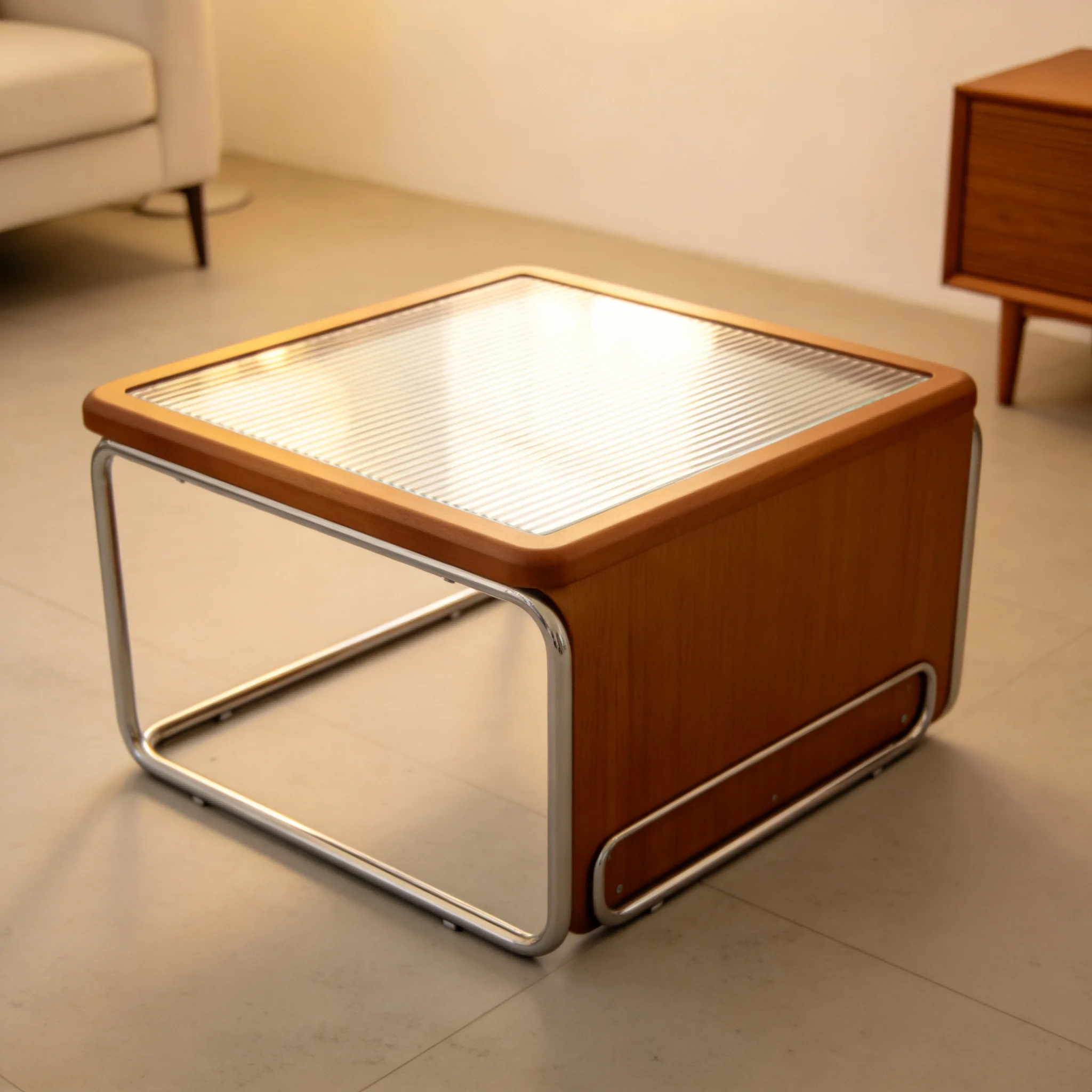 AOLIVIYA Rattan French Retro Square Glass Black Home Tea Coffee Table Nightstand Storage Rack Sofa Corner Side End Stand