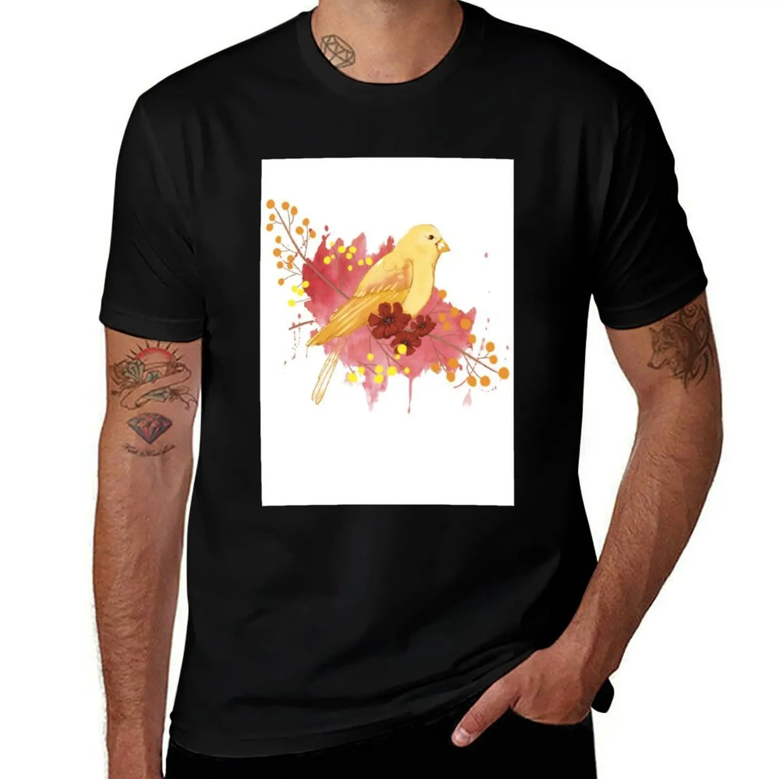 golden bird T-Shirt Big Size Simple T-Shirt