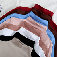 T shirt women Spring 2025 solid color female autumn plus velvet long sleeve T-shirt female clothing tshirt clothing WBX8325