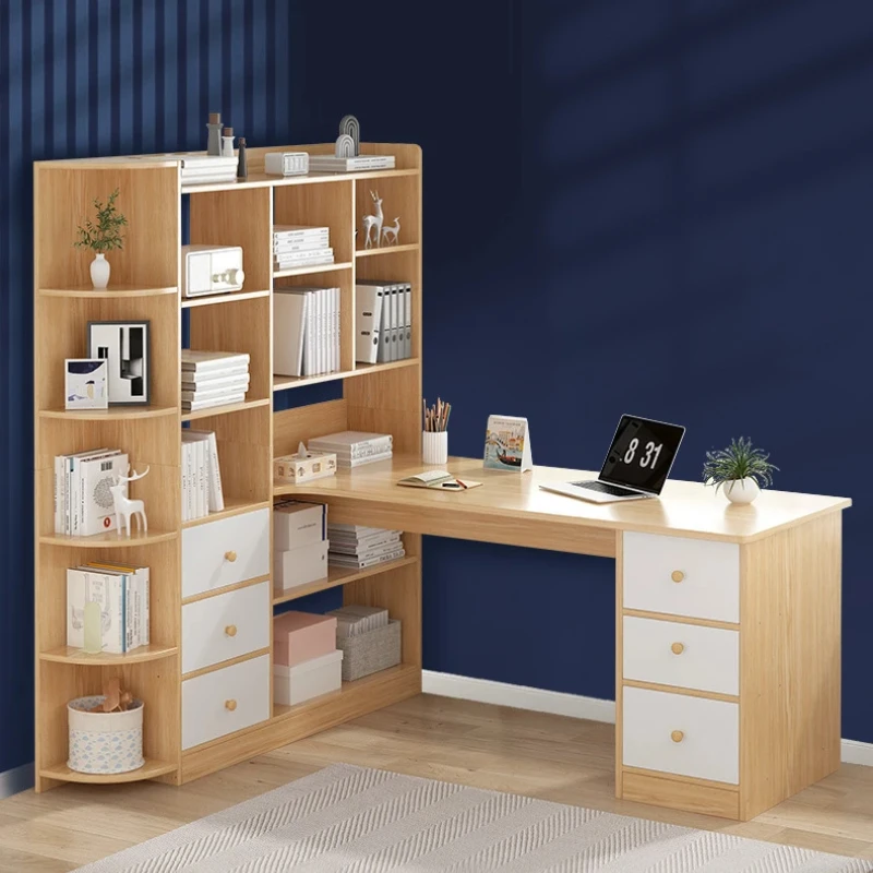 Computer Desk Bookshelf Table Pliante Shelves Drawers Large Laptop Home Bedroom Student Study Writing Desk Simple Office Table