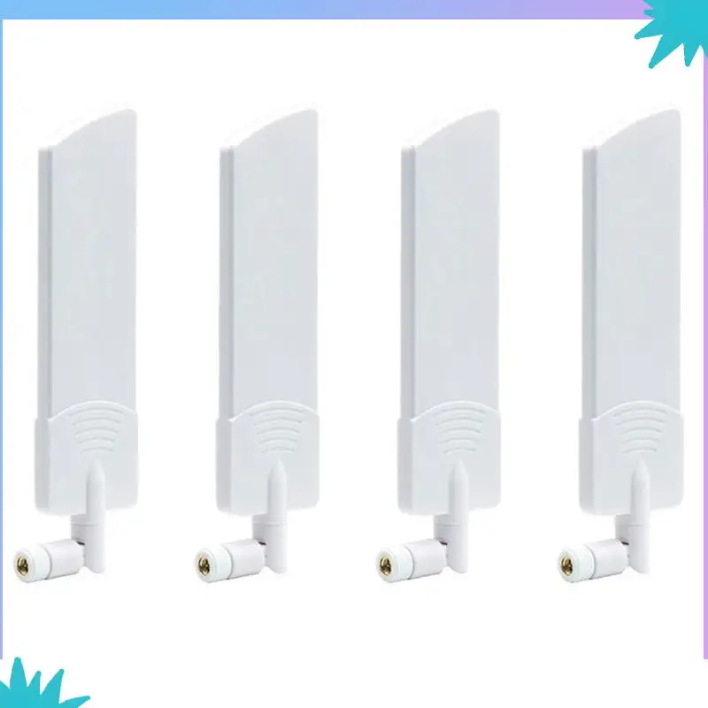 

ABZW 4PCS 5G/3G/4G/GSM Full Band Glue Stick Omni Wireless Smart Meter Router Module Gain 40Dbi Antenna, White SMA Male