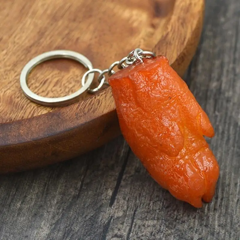 31BA 6 Pcs Simulation Keychain Decorative Keychain False Braised Pork Pendant Ornaments Bag Charm Car Chain