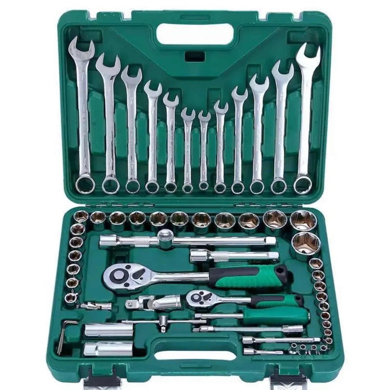 61 Piece Automotive Repair Tool Set with Socket Ratchet Wrench Hand Tool Kit in Storage Case for Home Garage Car Maintenance