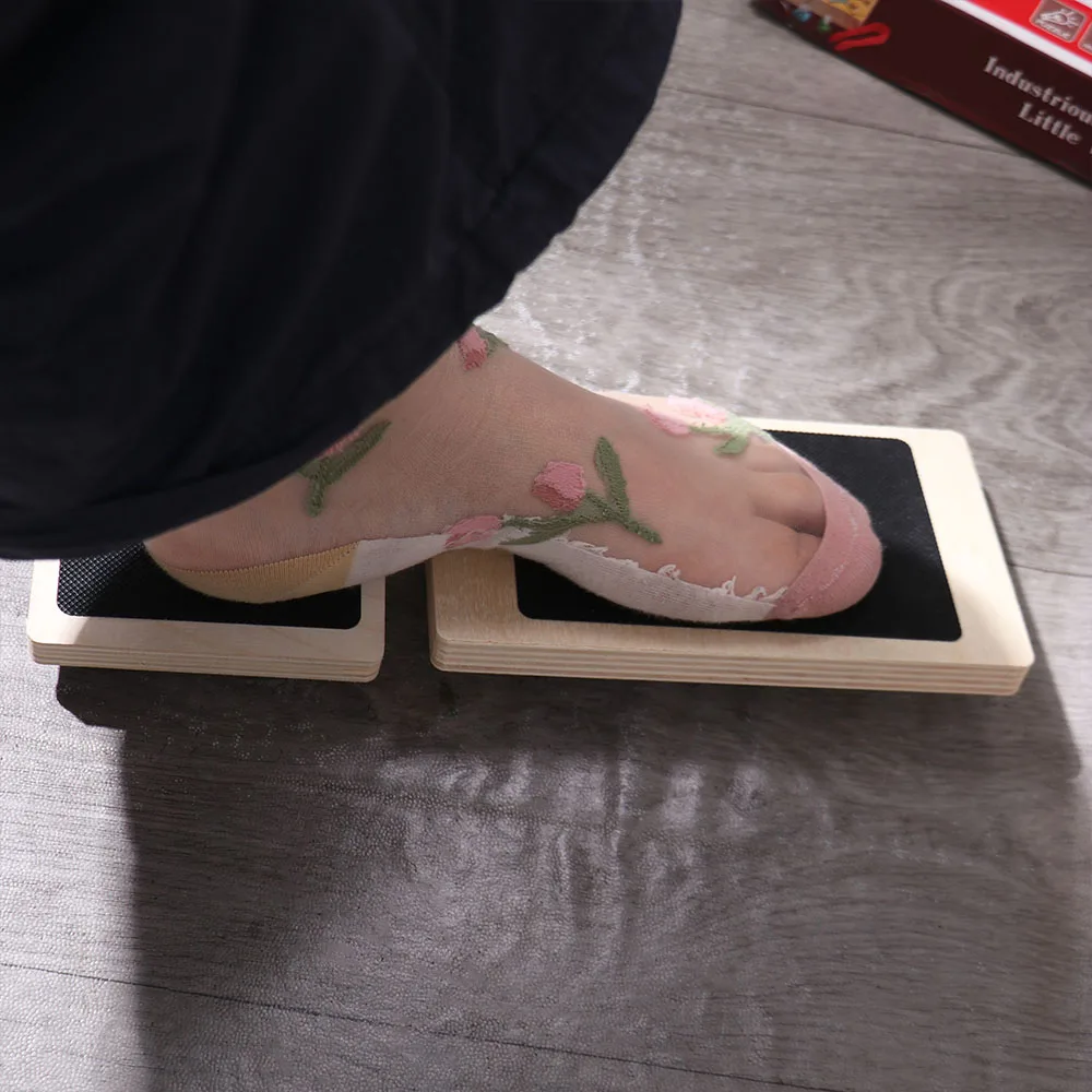 1 Juego de tabla de equilibrio de un solo pie, entrenador de fuerza de pie antideslizante de madera, ejercicios de estabilidad duraderos, gimnasio Plantar