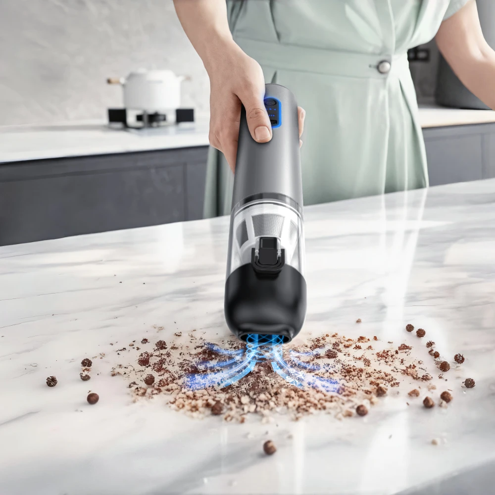 Aspirapolvere ricaricabile a tre velocità, aspirapolvere multifunzionale ad alta tensione da 7500 mAh per auto e uso domestico