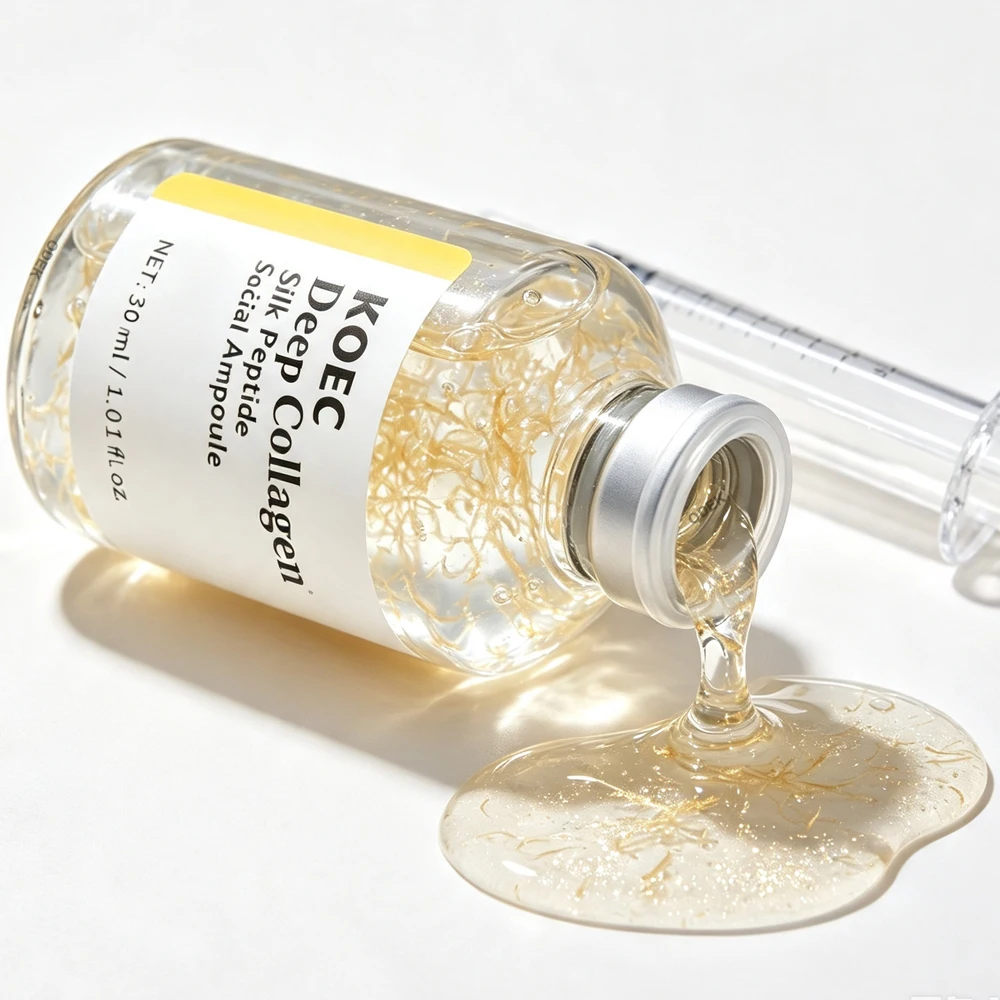 30ml Deep Collagen Silk Ampoule Skin Booster Anti-Wrinkle Serum 30 Peptide Complex Skin Tightening Elasticity Firming Skincare