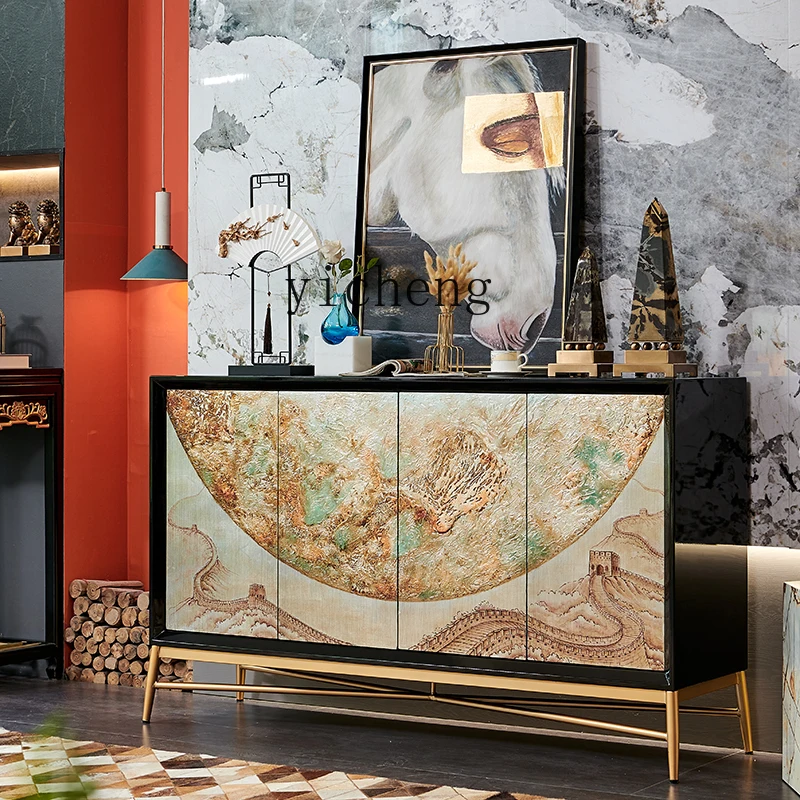 X-29  1modern light luxury retro dining side cabinet against the wall to enter the house, complete entrance cabinet, living room