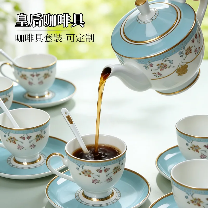 YFY European tea set, coffee cup and saucer , bone china coffee set British afternoon tea ceramic red tea cup