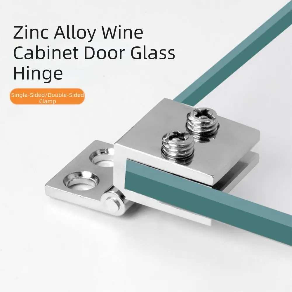 Zinc Alloy Door Hinge Clamp 0 Degree 90 Degree Glass Clamp Frameless Design Bilateral Clip Glass Door Hinge Shower Door
