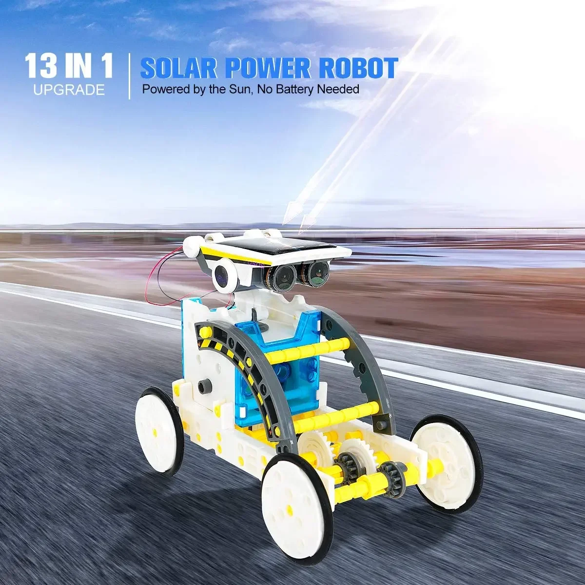 Solar Powered Robot Ciência Brinquedos Educativos para Crianças, DIY Montado Kit, 13 Formas de Transformação Robô, Boy Gift, Escola, STEM