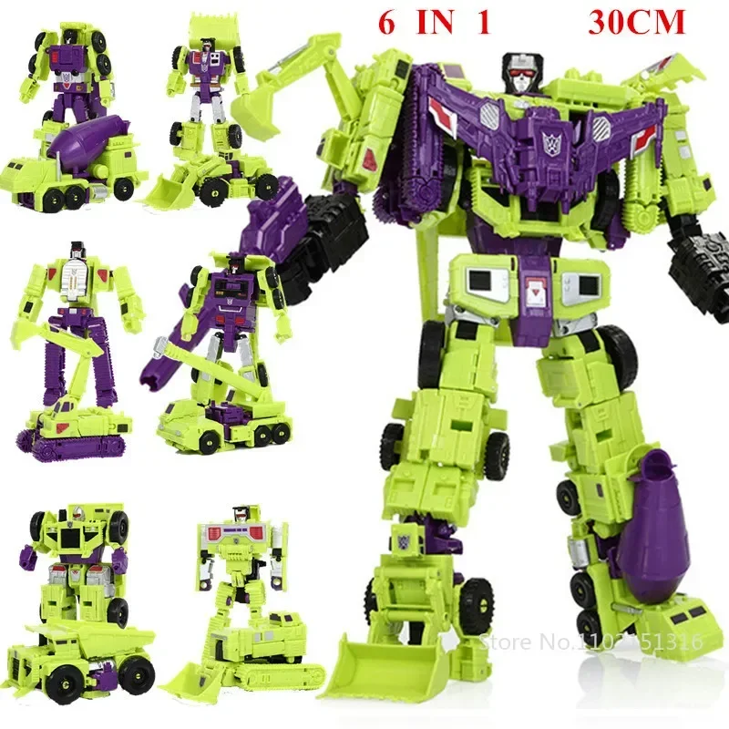 6in1 HZX Transformatie Robot Speelgoed Defensor Bruticus Superion Devastator IDW 5 IN 1 6 IN 1 Action Figure