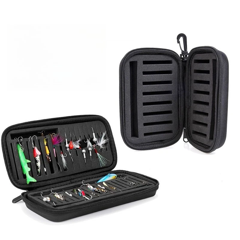 1 Stück EVA Pailletten-Angelköder-Aufbewahrungstasche Tragbare Köder- und Stiftködertasche Fliegenhaken-Etui Angelzubehör-Organizer