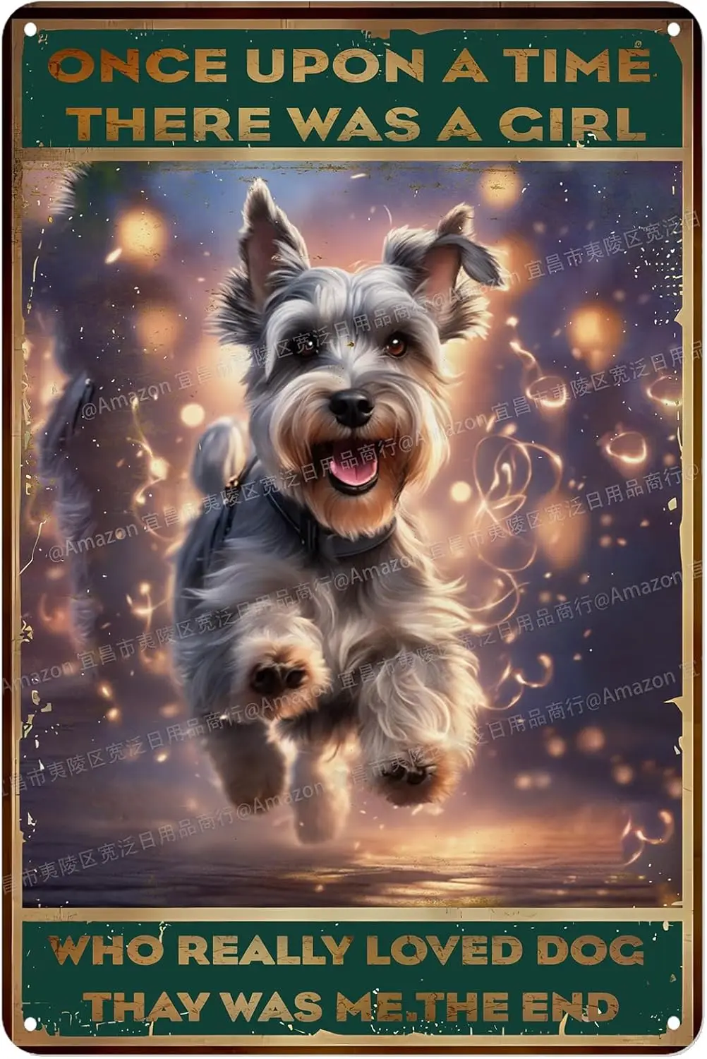 Schnauzer Dog Wall Art Decor-Who Really Loved Dog Thay Was Me Sign-Schnauzer Dog Metal Tin Sign Vintage Sign for Home Coffe sign
