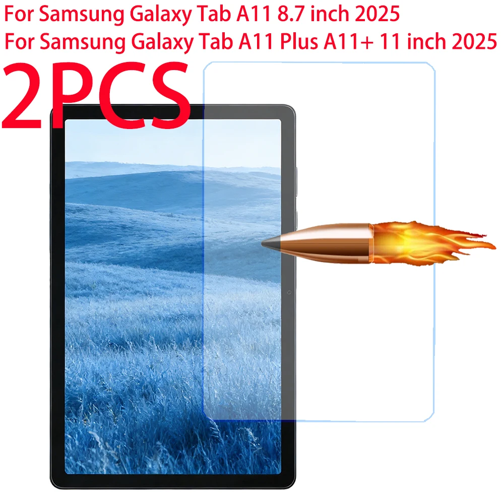 2PCS For Samsung Galaxy Tab A11 Plus A11+ 11 in Tempered Glass Screen Protector On Galaxy Tab A11 8.7 inch 2025 Protective Film