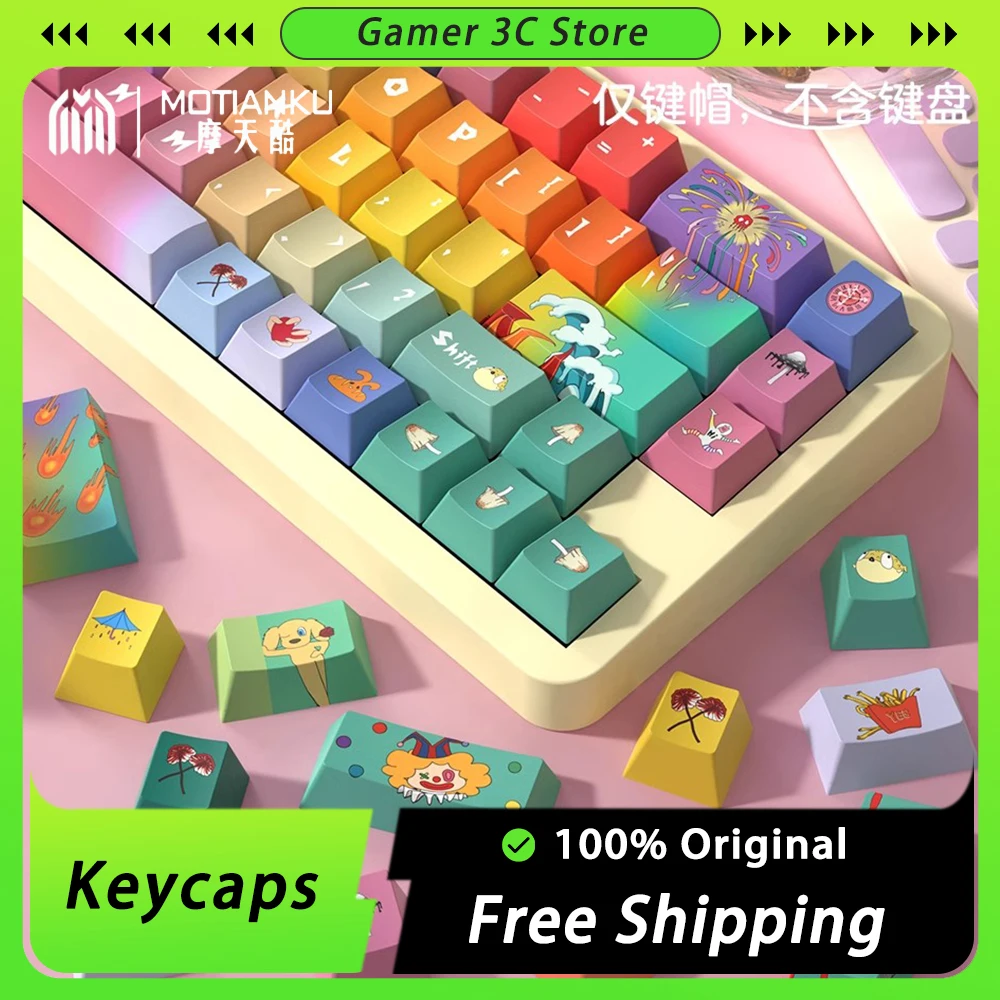 

Motianku Fantasy Keycaps Customize 138 158 Keys PBT Cherry Height Mechanical Keyboard Keycap Sets Kawaii Gamer Accessories Gifts