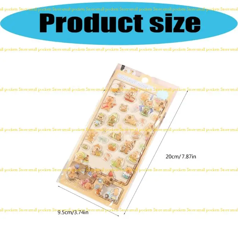 R1WD Embossed Decorative Sticker Adhesive PVC Resin Sticker For Water Bottle Pencil Case Notebook and Kids Room Wall Art