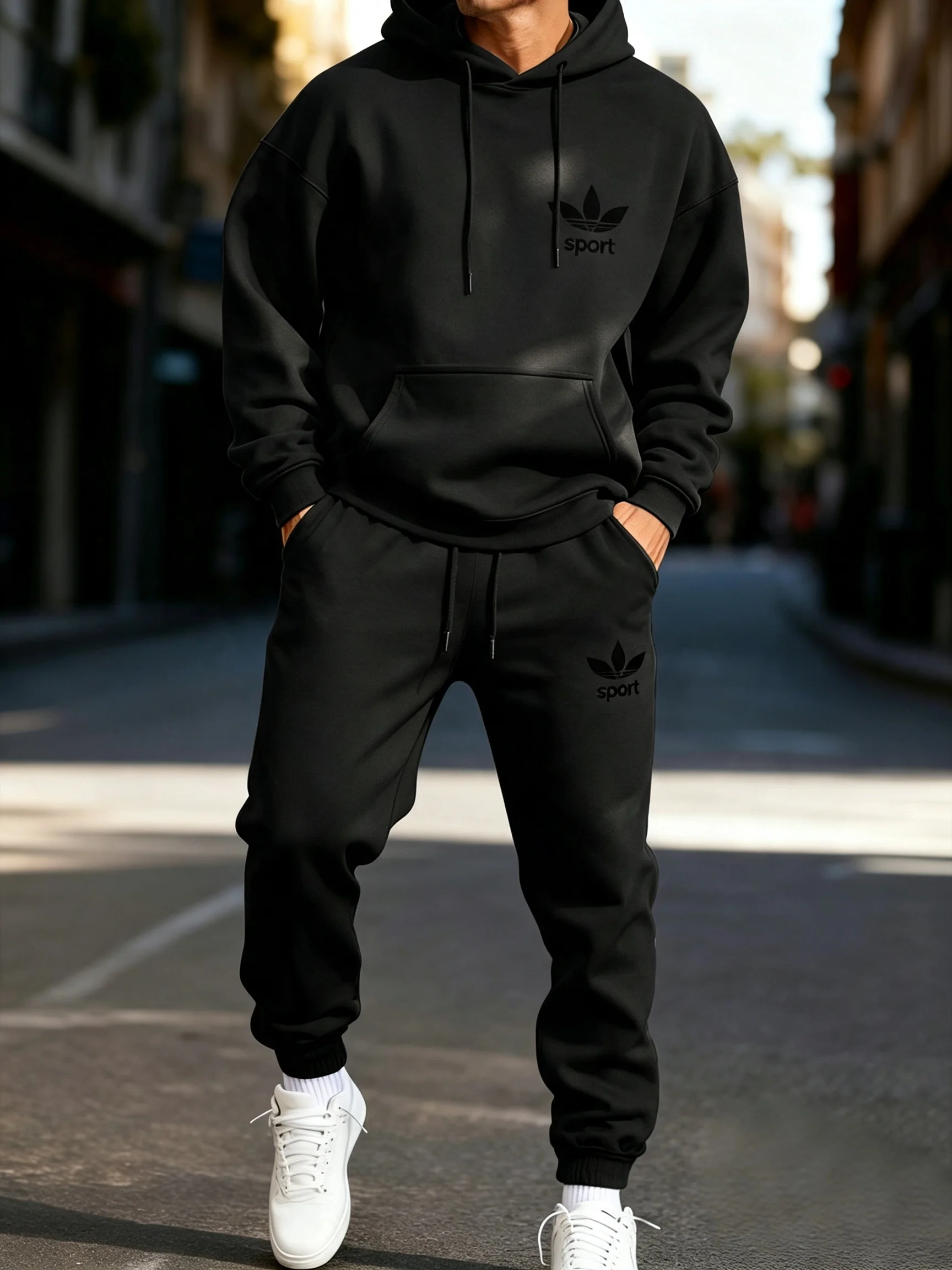 Unisex Men Women Printed Hoode - Joggers Pants ulasan dan harga