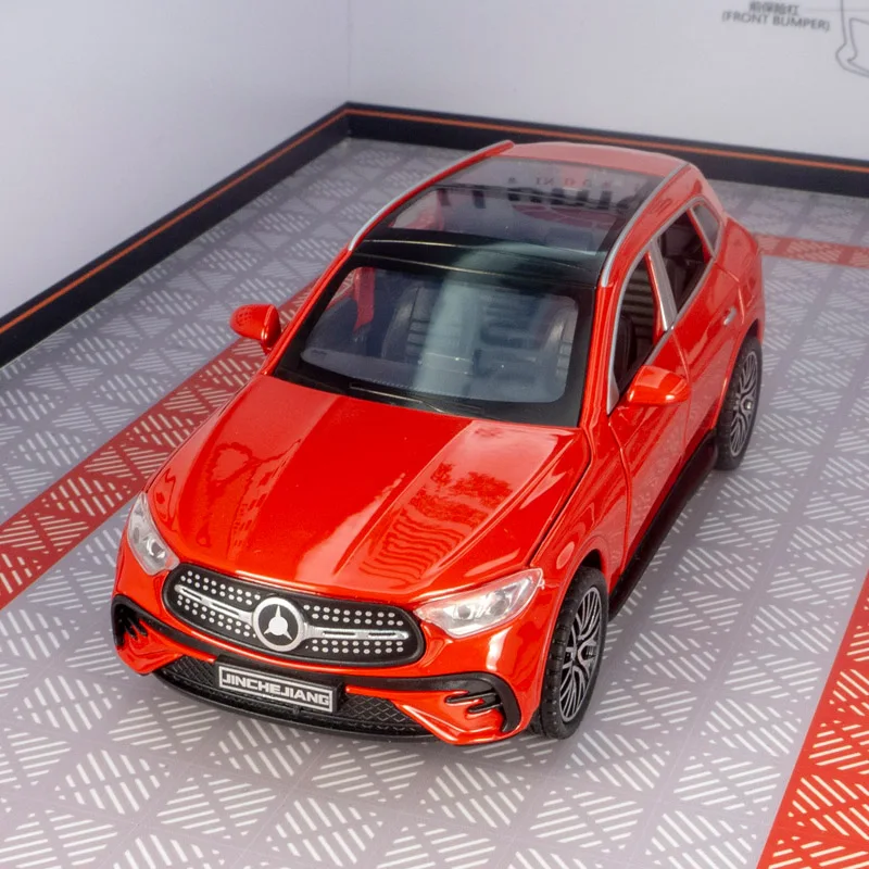 1:32 Mercedes Benz GLC400 puertas de modelo de coche de aleación y capó de motor, el maletero se puede abrir tiene funciones de sonido y iluminación simuladas