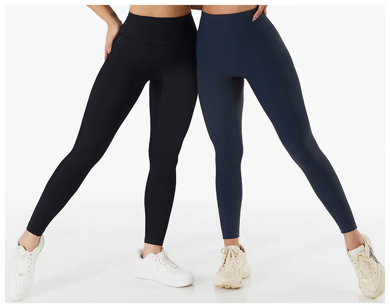WAREBALL Hohe Taille Yoga Hosen Neue Rippen Nahtlose Gym Leggings Sport Frauen Fitness Weibliche Legging Bauch-steuer Laufhose – Detail 9
