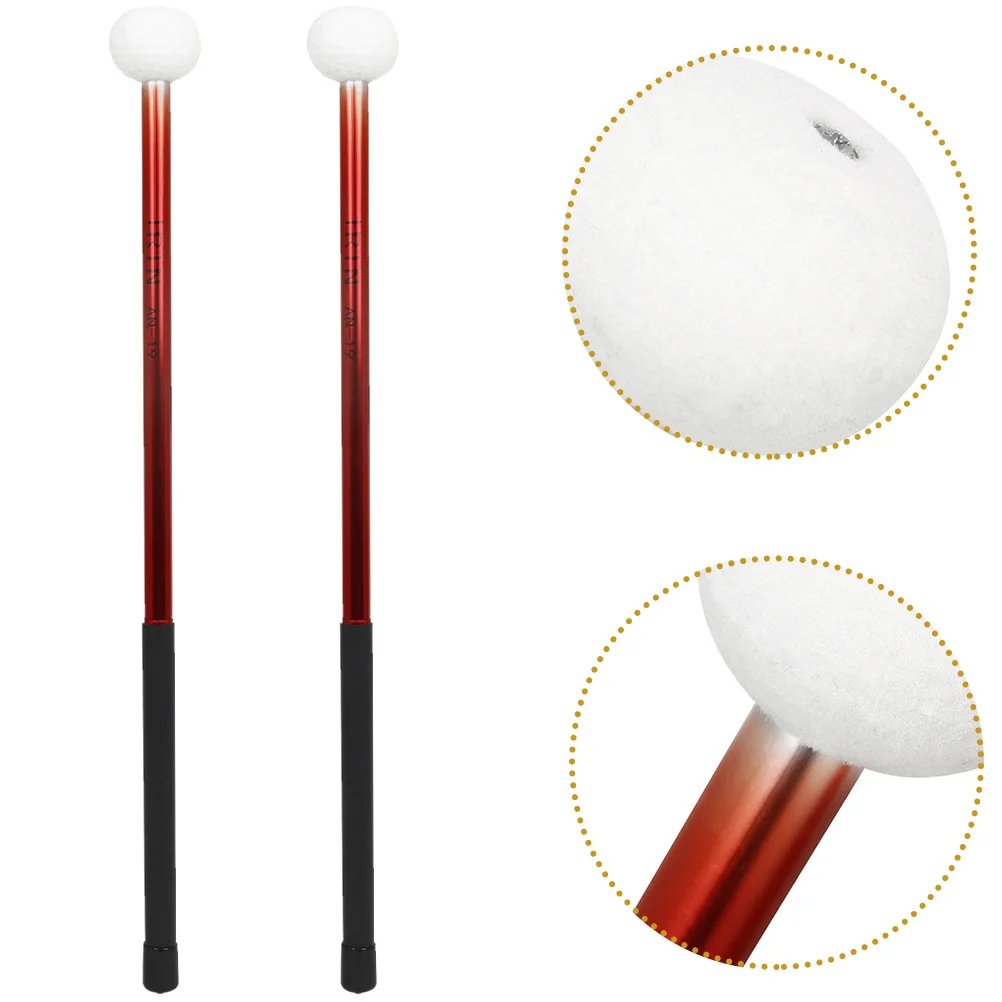 

2Pcs High Performance Drumsticks Felt Covered Mallets for Percussion Instruments Aluminum Alloy Timpani Drumstick Replacement