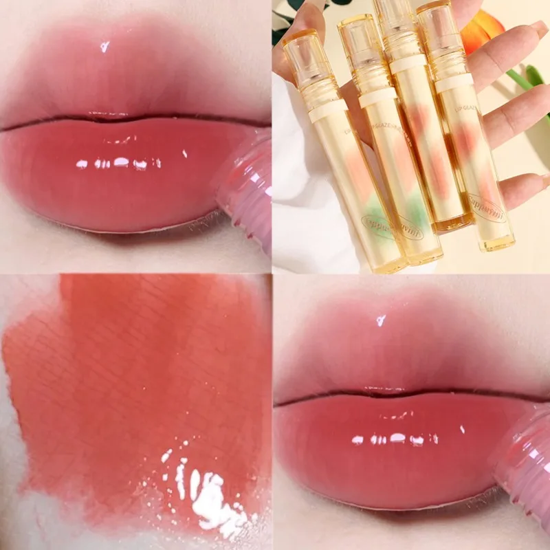 Thee Rode Spiegel Lipgloss Vochtinbrengende Crème Glanzend Verven Vloeibare Lippenstift Waterdichte Langdurige Roze Lip Tint Koreaanse Make-Up Cosmetisch