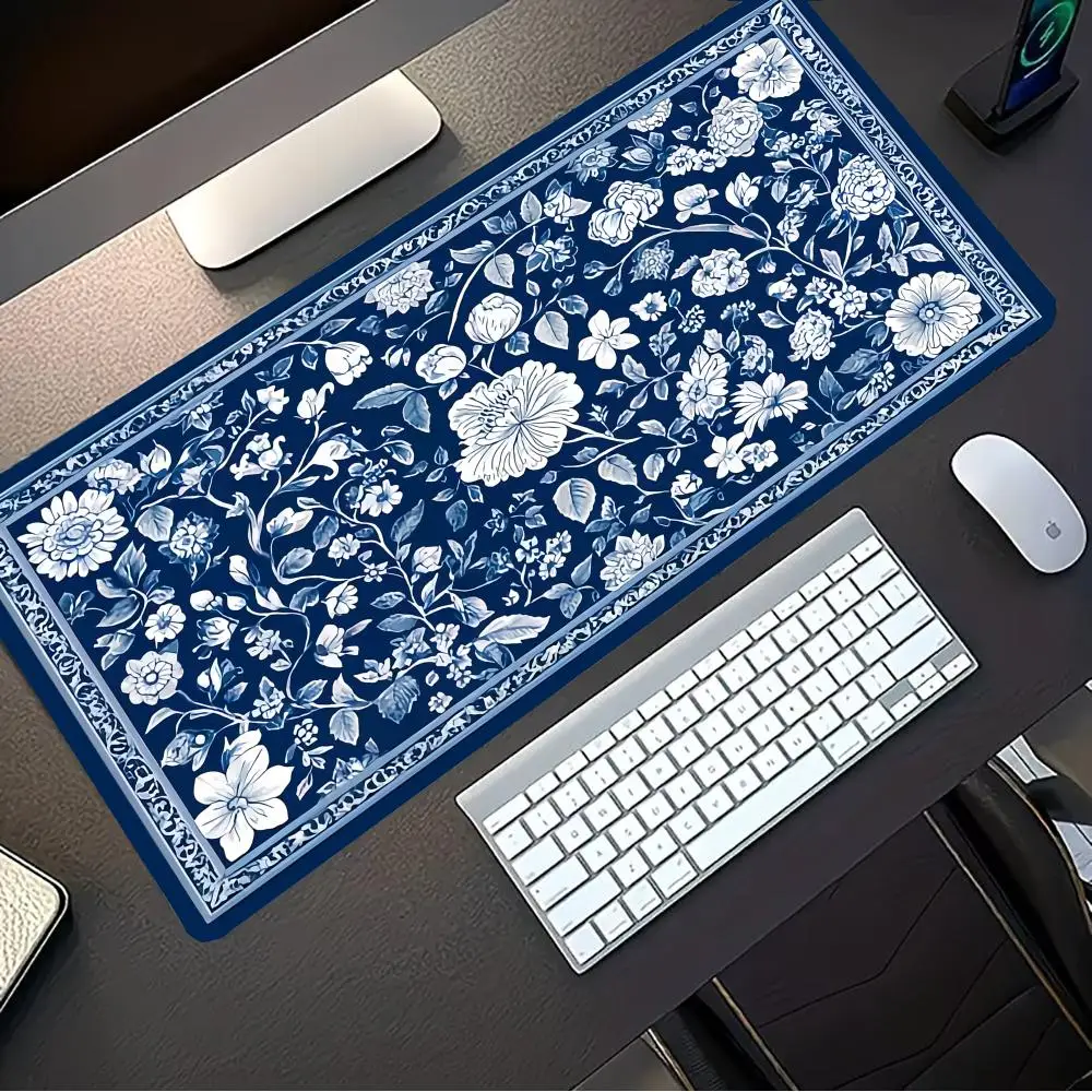 

Blue Persian Mouse Pad Pc Gamer Computer Accessories Mousepad Gaming Laptop Keyboard Carpet Large Desk Mat rug