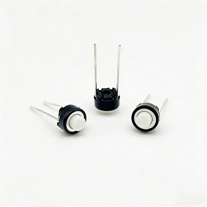10/20/50/100 Stück 6x6x5mm DIP Taktiler Drucktastenschalter 2-Pin Runder Knopf Mikro-Tastschalter Weiß Schwarz für DIY-Leiterplatten – Detail 5