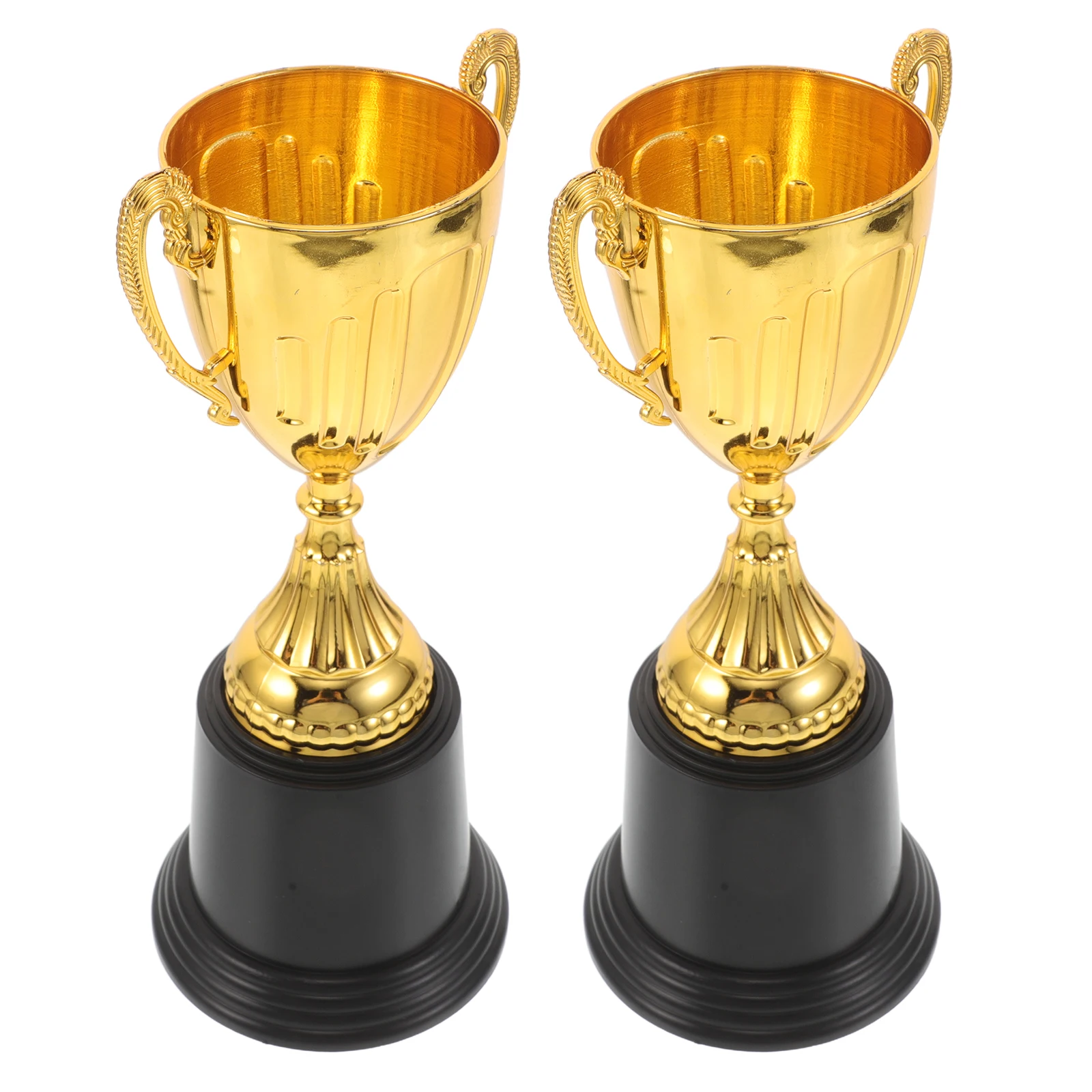 

2 Pcs Mini Golden Trophy Kids Winner Props Winners Cup Football Trophies Base Soccer Award Medals