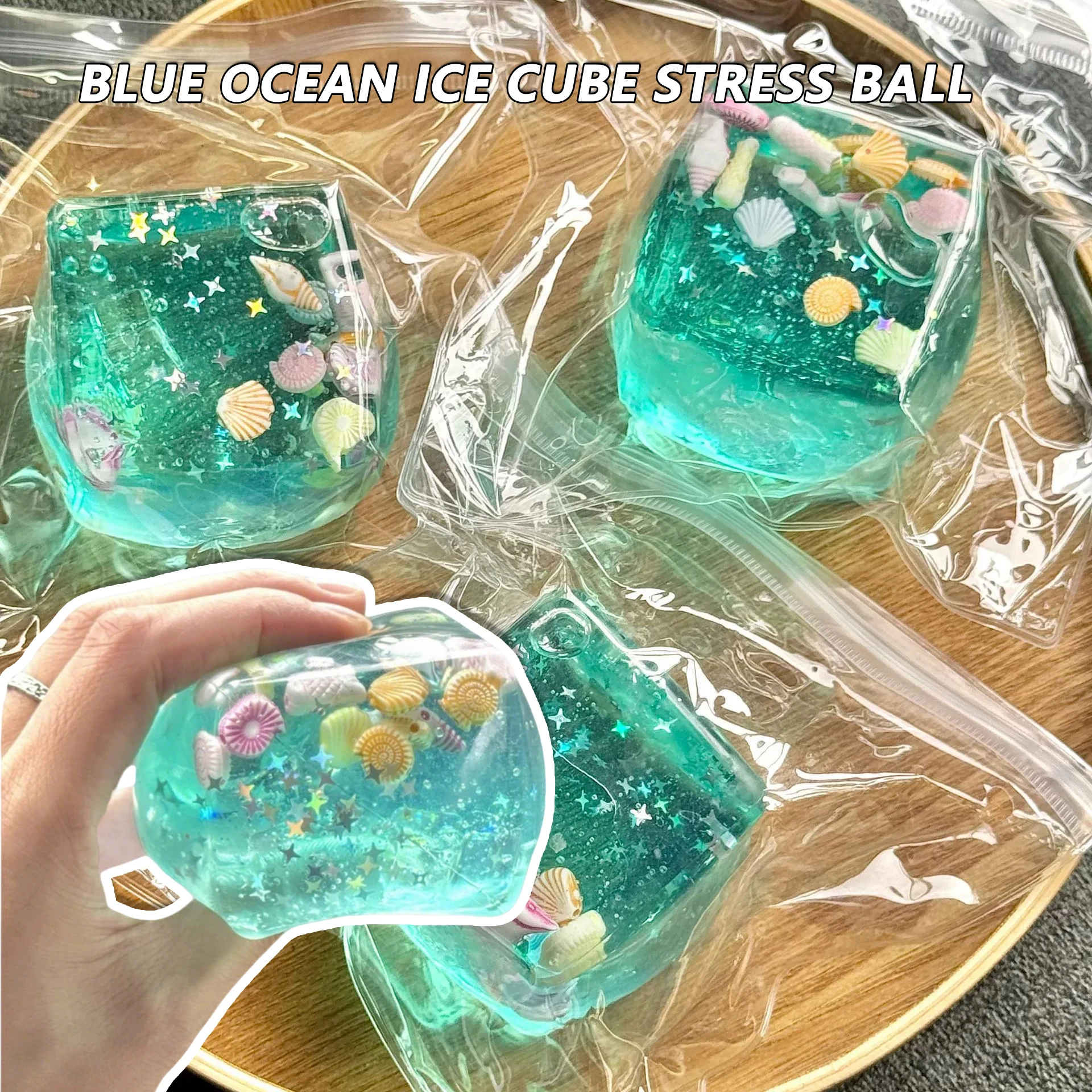 Bola Anti-stress Cubo Macio Oceano, Brinquedo Fidget para Alívio do Estresse e Ansiedade, Gadget Calmante para Foco e Pessoas com TDAH