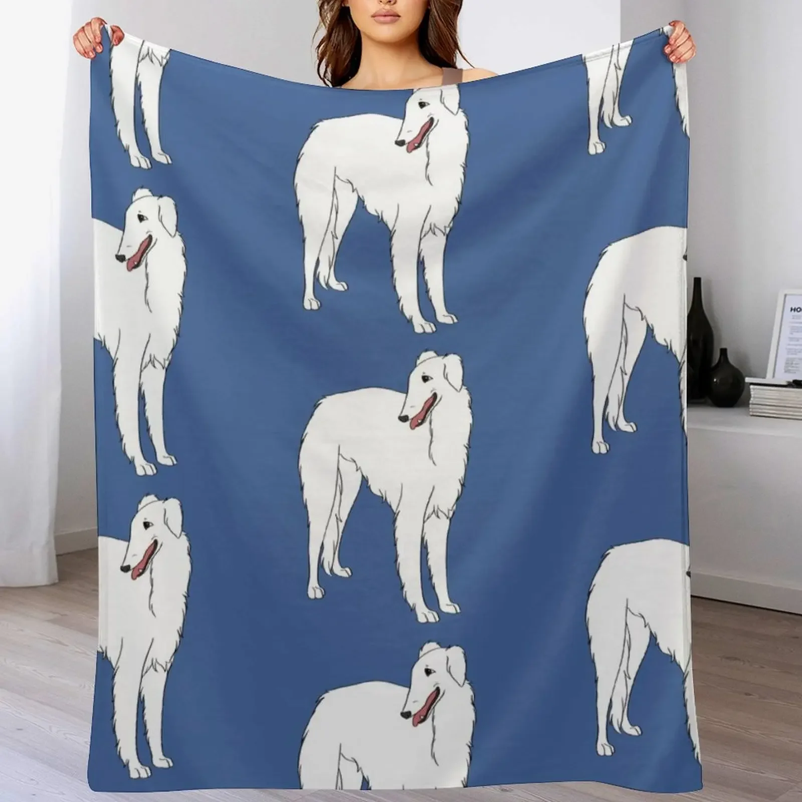 

Borzoi Throw Blanket Portable Lightweight Blanket for Travel Camping