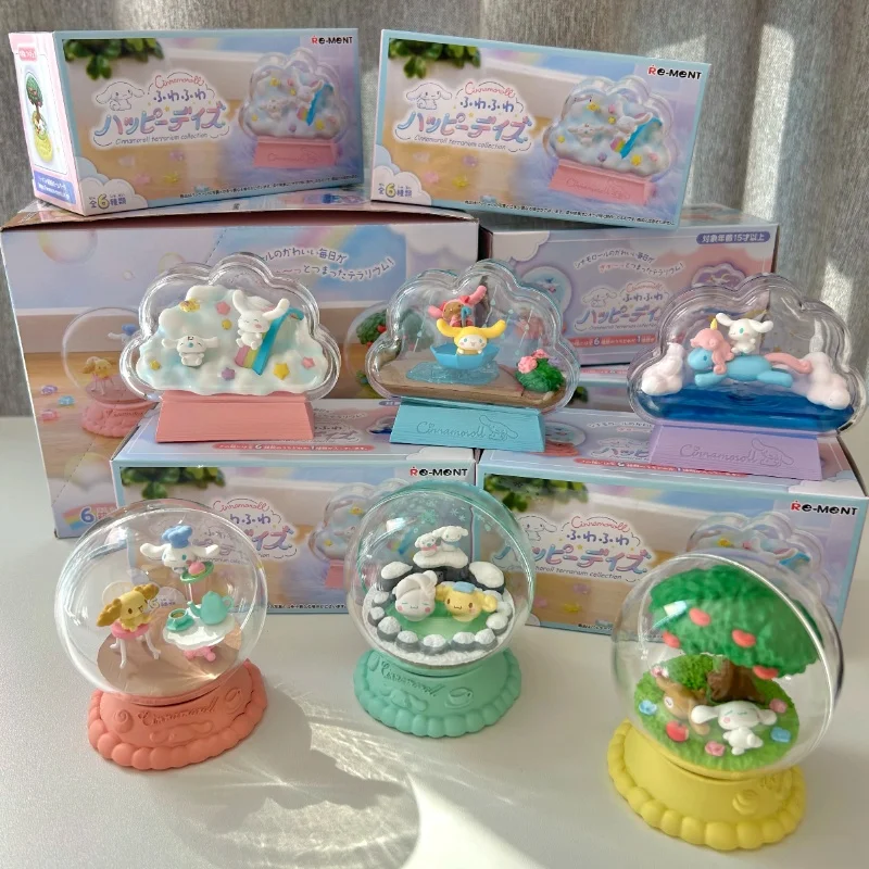 

Лидер продаж, оригинальная коллекция террариумов Re-Ment Cinnamoroll, миниатюрная сцена, украшение для рабочего стола, подарки на день рождения на заказ