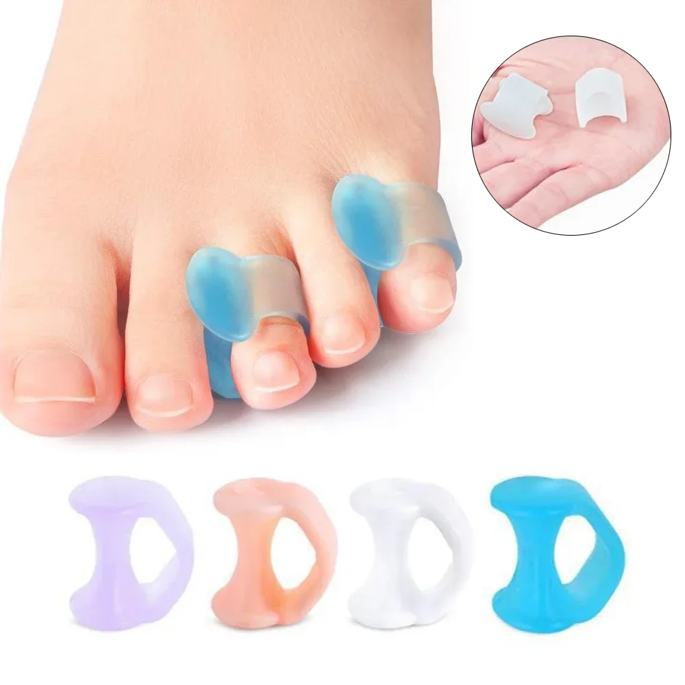 2pcs=1pair Separator Finger Feet Care Protector Silicone Toe Orthopedic Products Bunion Corrector Hallux Valgus For Pedicure