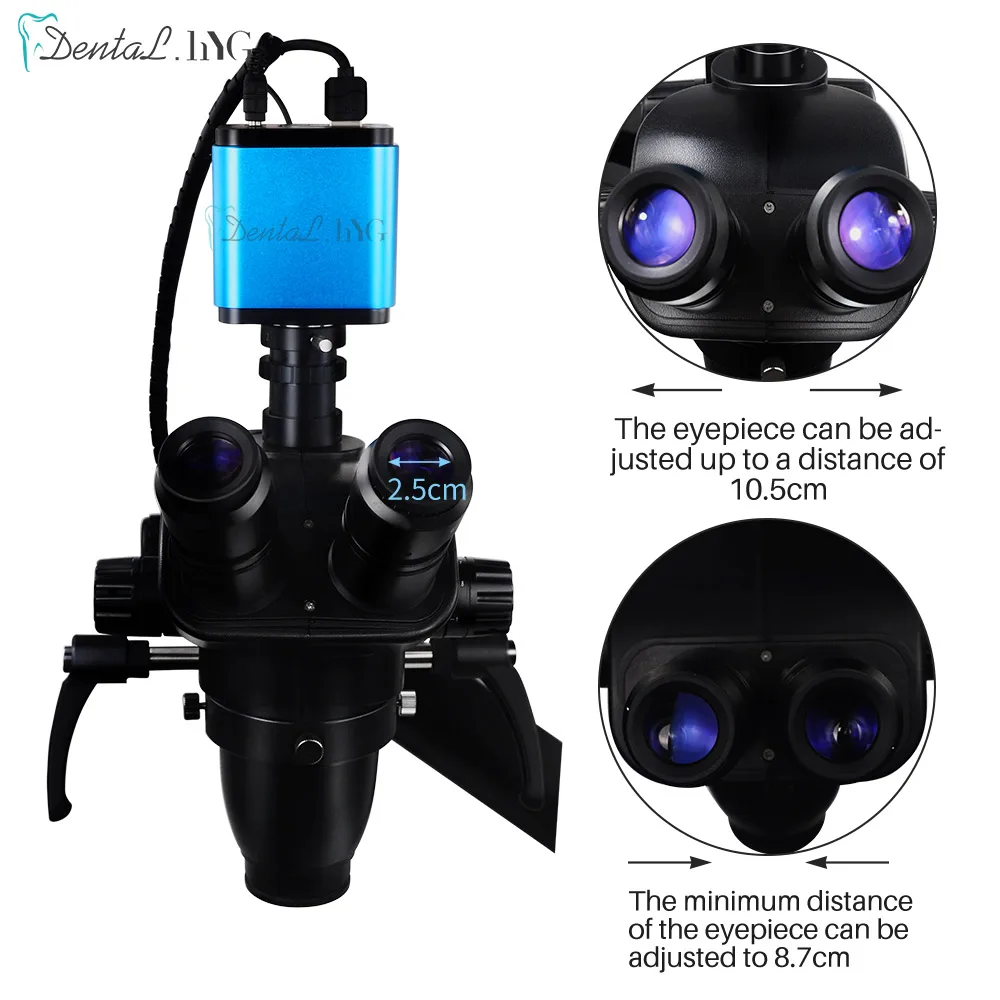Stomatologiczny mikroskop kanałowy z kamerą 3.35X ~ 22.5X narzędzie do stomatologii automatyczne ustawianie ostrości ciągłego zoomu dla fotel
