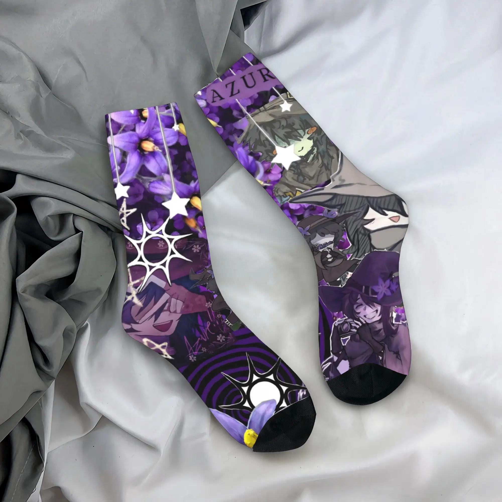 

Azuretime Anime Socks Men Women Polyester Fashion Azure Two Time Forsakens Socks Spring Summer Autumn Winter Middle Tube Socks