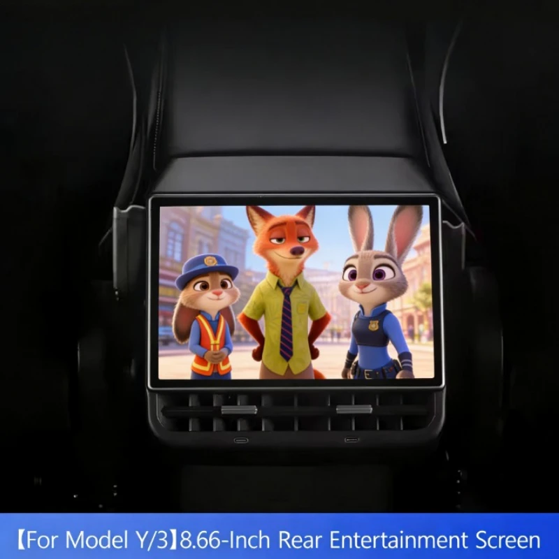 8.66"  Multimedia Player Car Rear Display Panel for Tesla Model Y 3  WIFI Entertainment Screen 64G Wireles Carplay Andriod Auto