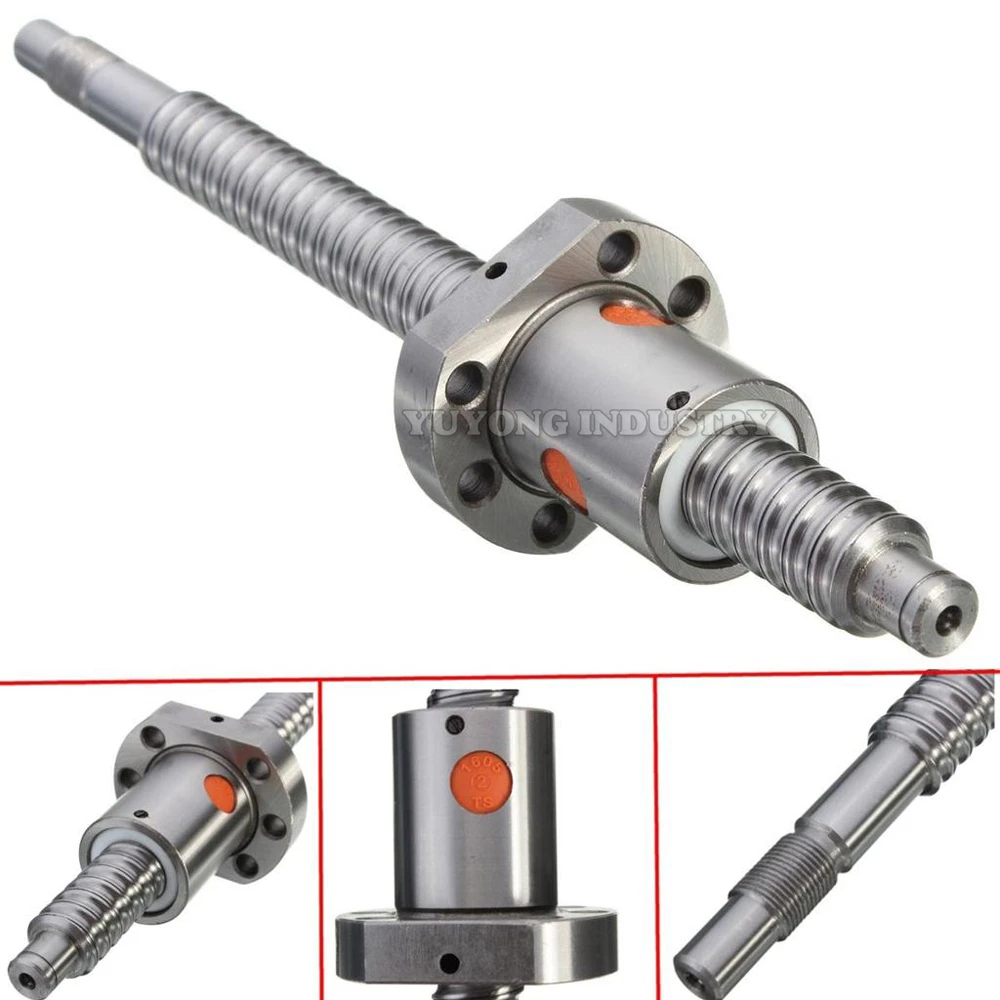 SFU1610 Ball Screw Rod 1000-1550mm C7 Roller High Speed Quiet Transmission Ballscrew With Single Ball Nut CNC Machine Parts