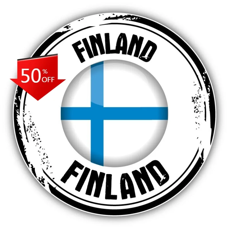 

Finland Flag Grunge Label Car Bumper Sticker Decal Sticker Accessories Car Motorcycle