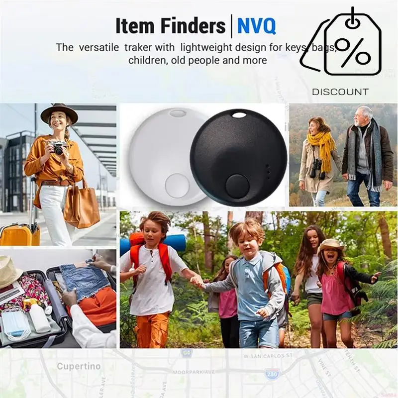 جهاز تعقب الأمتعة اللاسلكي AS95-Mini Smart N Tag يعمل مع Find My، جهاز تحديد موقع العناصر للمفتاح والأمتعة وحقيبة الظهر