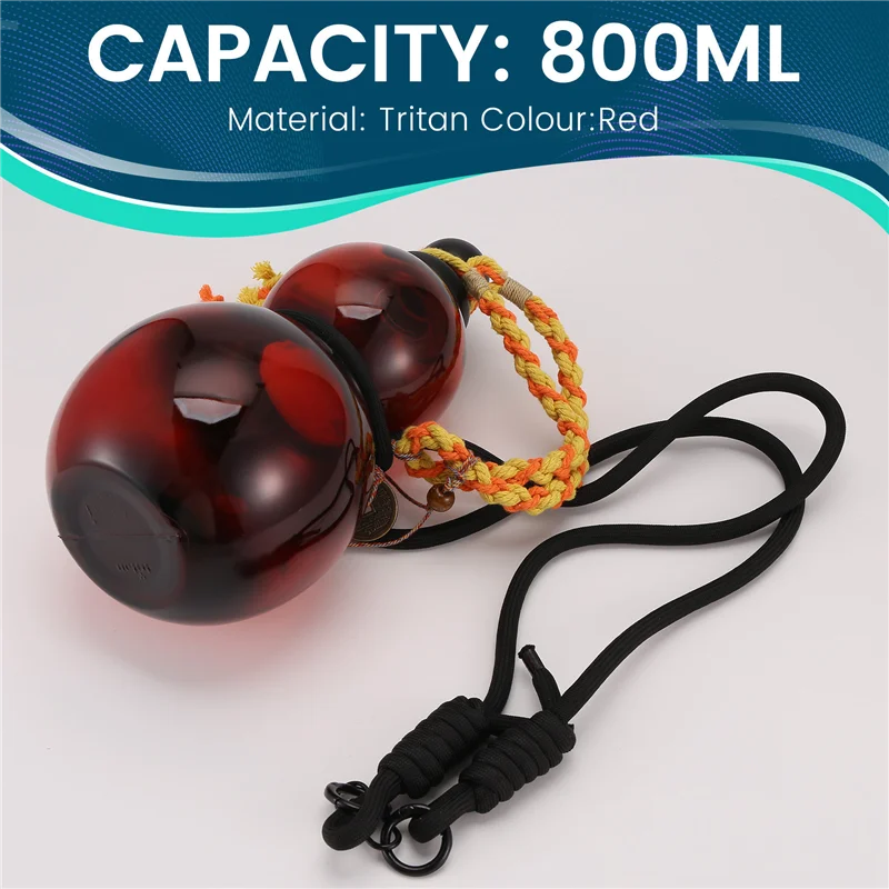 

Gourd Water Bottle 800Ml Gourd Bottle Large Capacity Sports Water Bottle Chinese Retro-Inspired Gourd Bottle