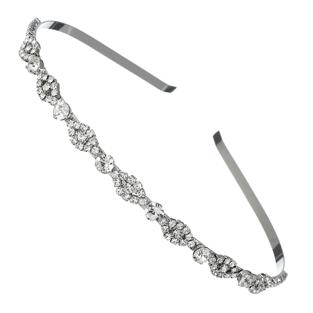 

Diamond Hairband Rhinestone Headpiece Alloy Bride Sparkle Wavy Lady Headdress Hair Accessory Wedding Party Gift for Women Shiny