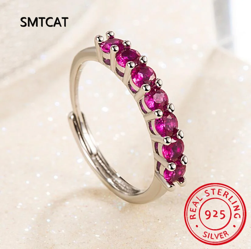 

Sparkling Diamond Moissanite Ring Matching Wedding Diamond Band for Women 925 Sterling Silver Female Single Tail Ring Anillos