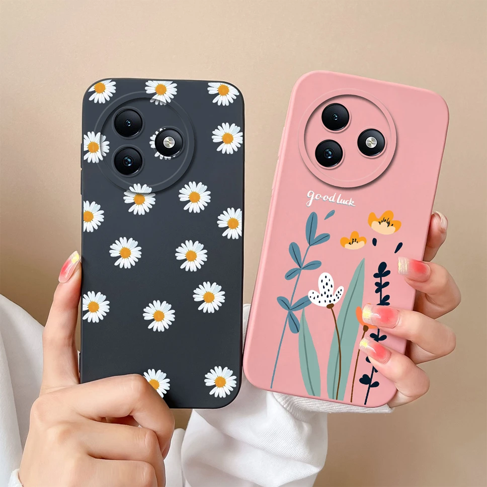 For itel S24 Case Lovely Cartoon Dinosaur Liquid Silicone Soft Cases Shockproof Protective Phone Back Cover For itel S 24 Fundas